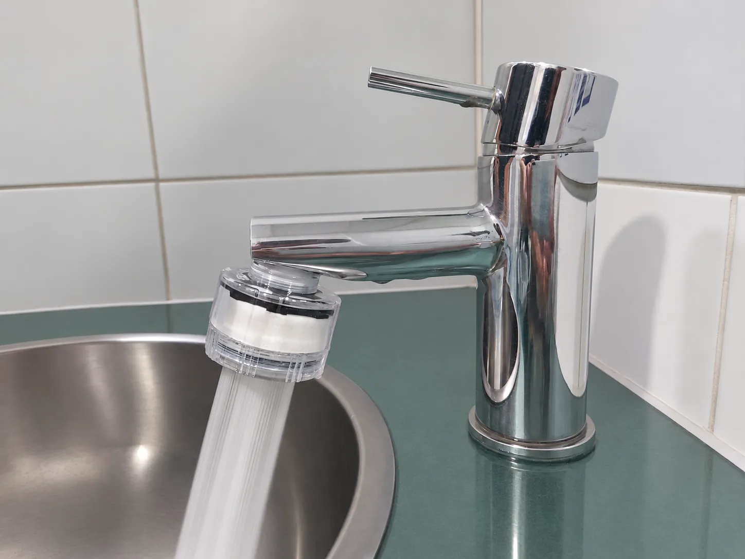 Water running through the installed AQUABELL